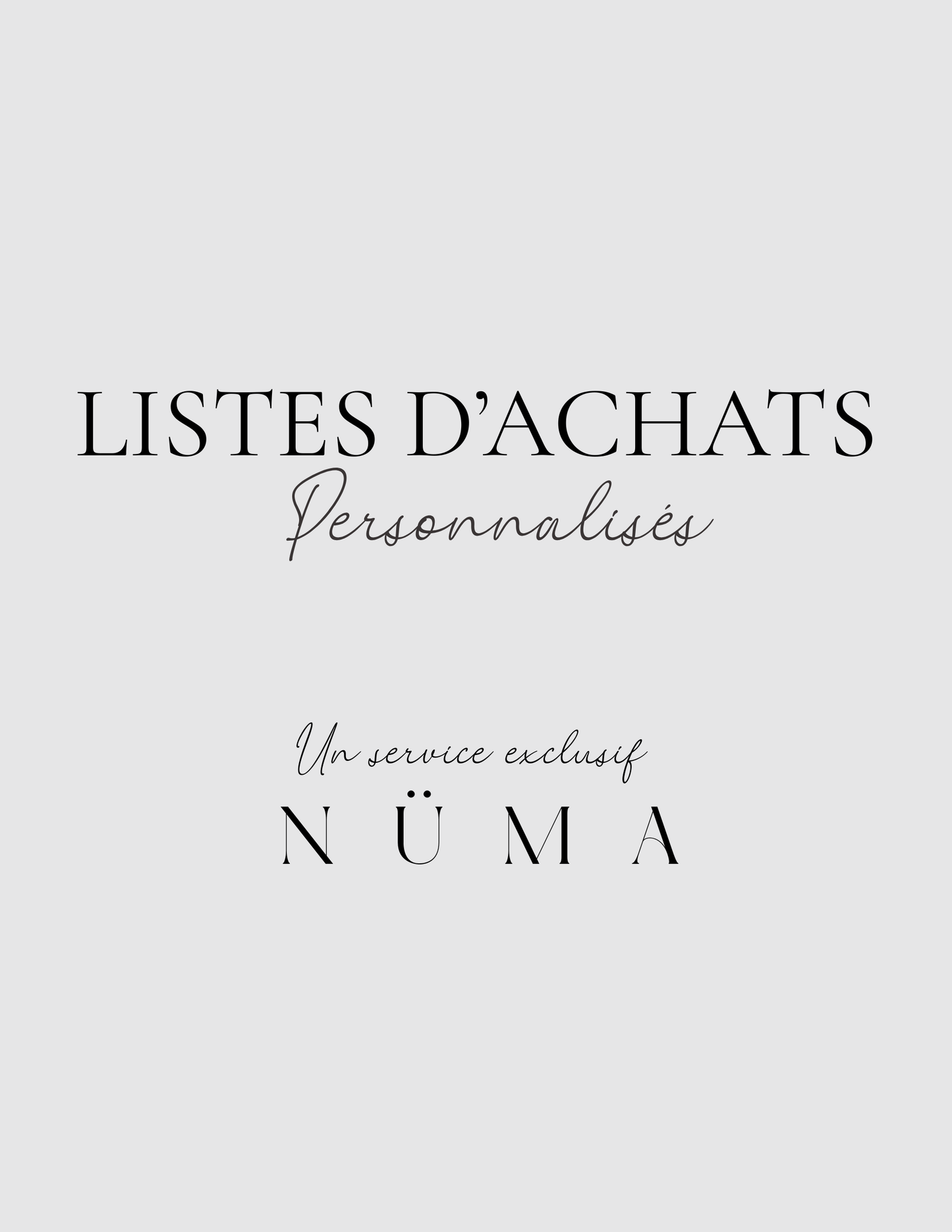 Liste d’achats personnalisée
